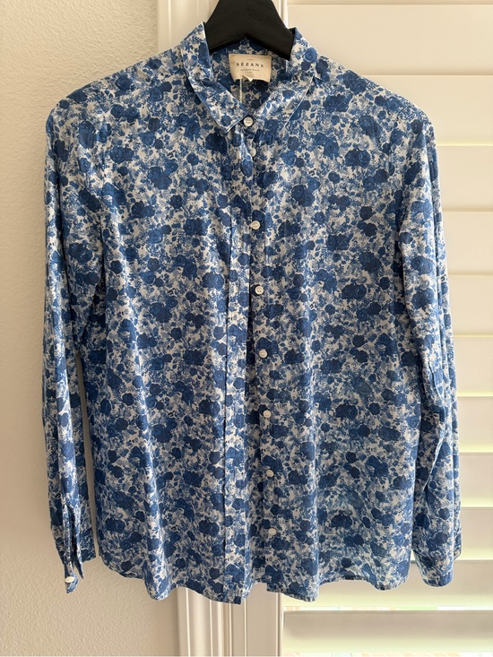Sezane Tops - Sezane Pierro shirt - peonies blue